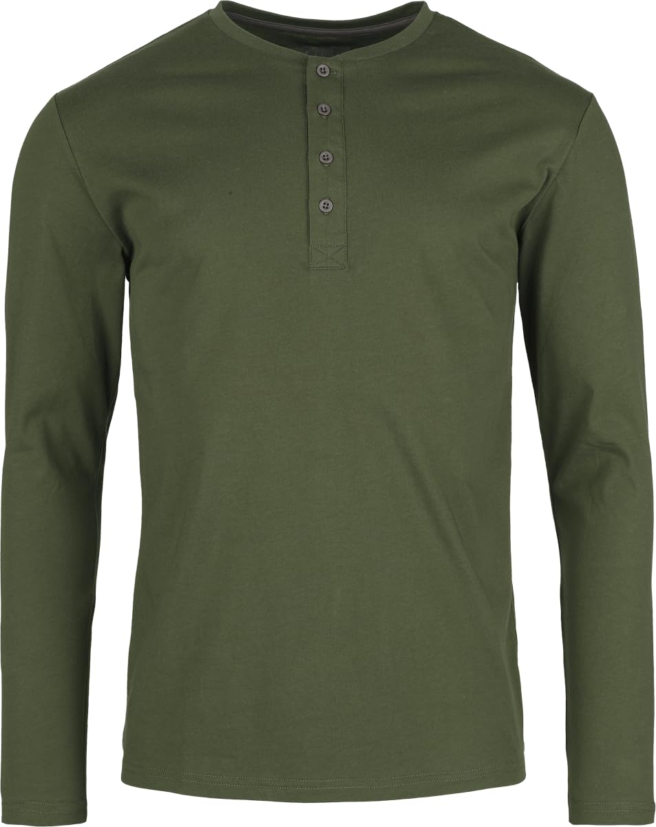 black-premium-langarmshirt-herren-oliv-schwarz-xl-2er-pack image 4