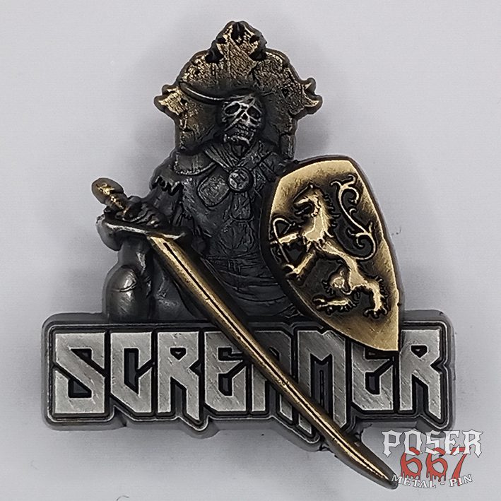 poser667-screamer-kingmaker-3d-pin-anstecker-antik-silber-5cm image 1