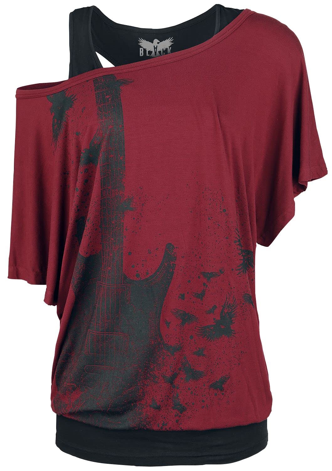 black-premium-by-emp-double-layer-t-shirt-gitarre-damen-xxl image 1