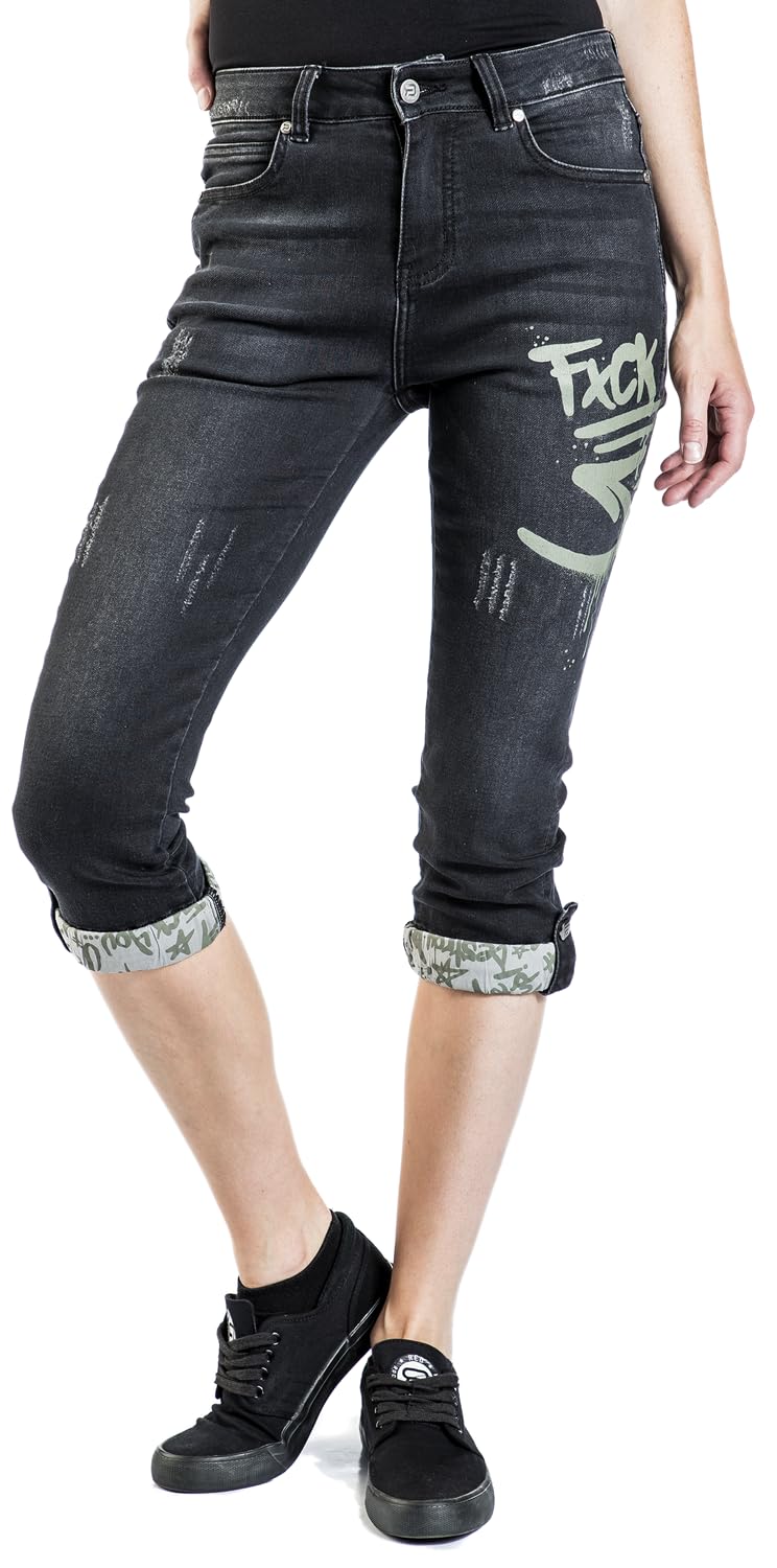 red-by-emp-3-4-jeans-damen-dunkelgrau-graffiti image 2