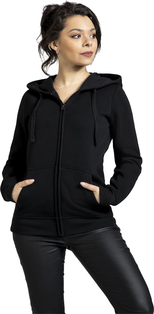 black-premium-kapuzenpullover-damen-schwarz-k-ngurutasche-l image 2
