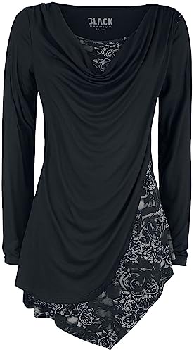black-premium-by-emp-longsleeve-damen-schwarz-wasserfall-l-mit-print image 6