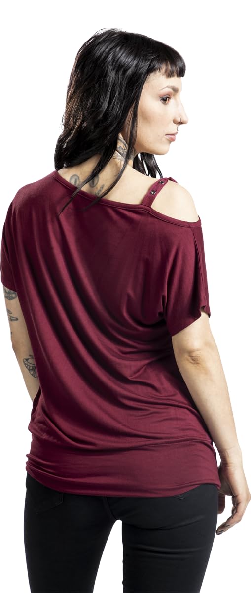 black-premium-damen-t-shirt-rot-weiter-ausschnitt image 5