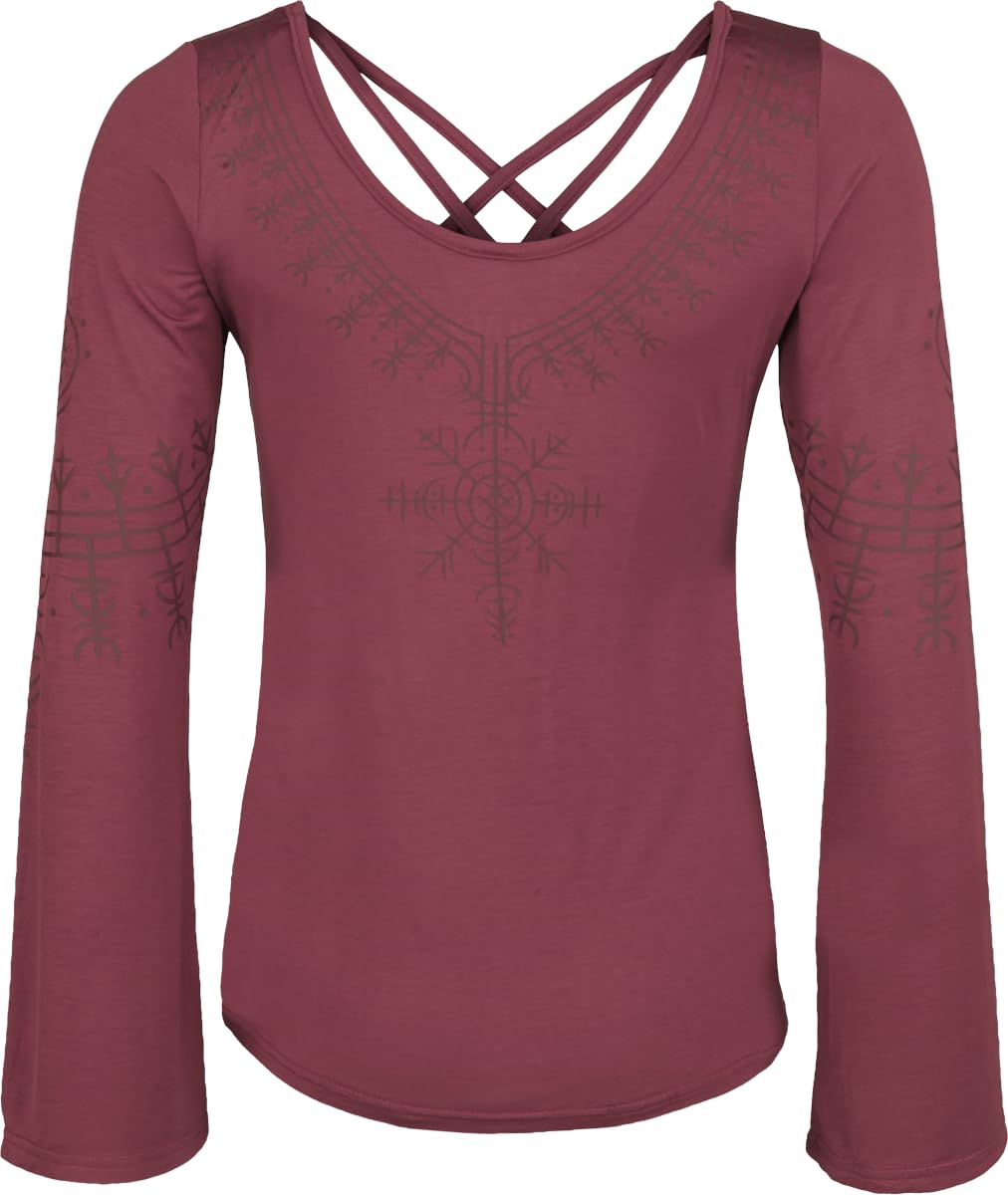 black-premium-by-emp-longsleeve-pagan-roots-dunkelrot-damen-l image 3