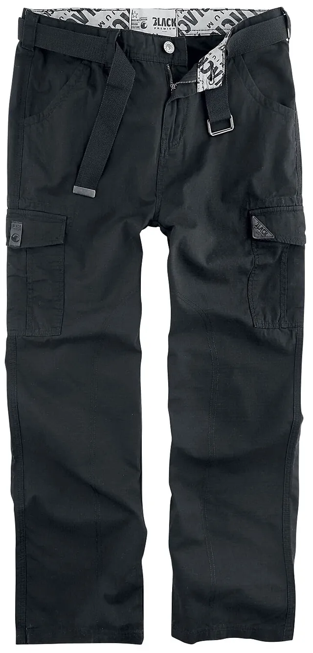 black-premium-by-emp-cargohose-herren-schwarz-ripstop-xl-g-rtel image 1