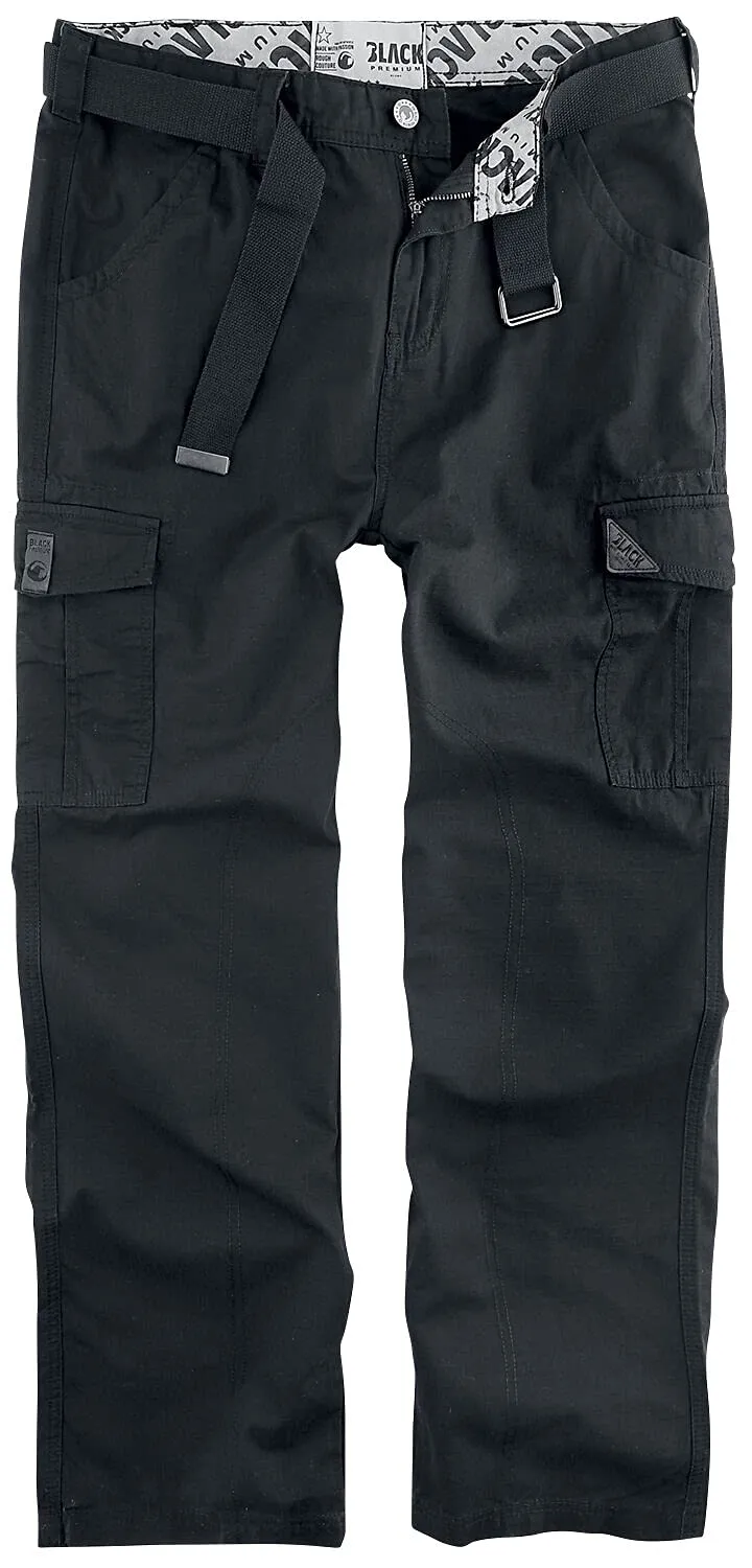 black-premium-by-emp-cargohose-herren-schwarz-ripstop-xl-g-rtel image 1