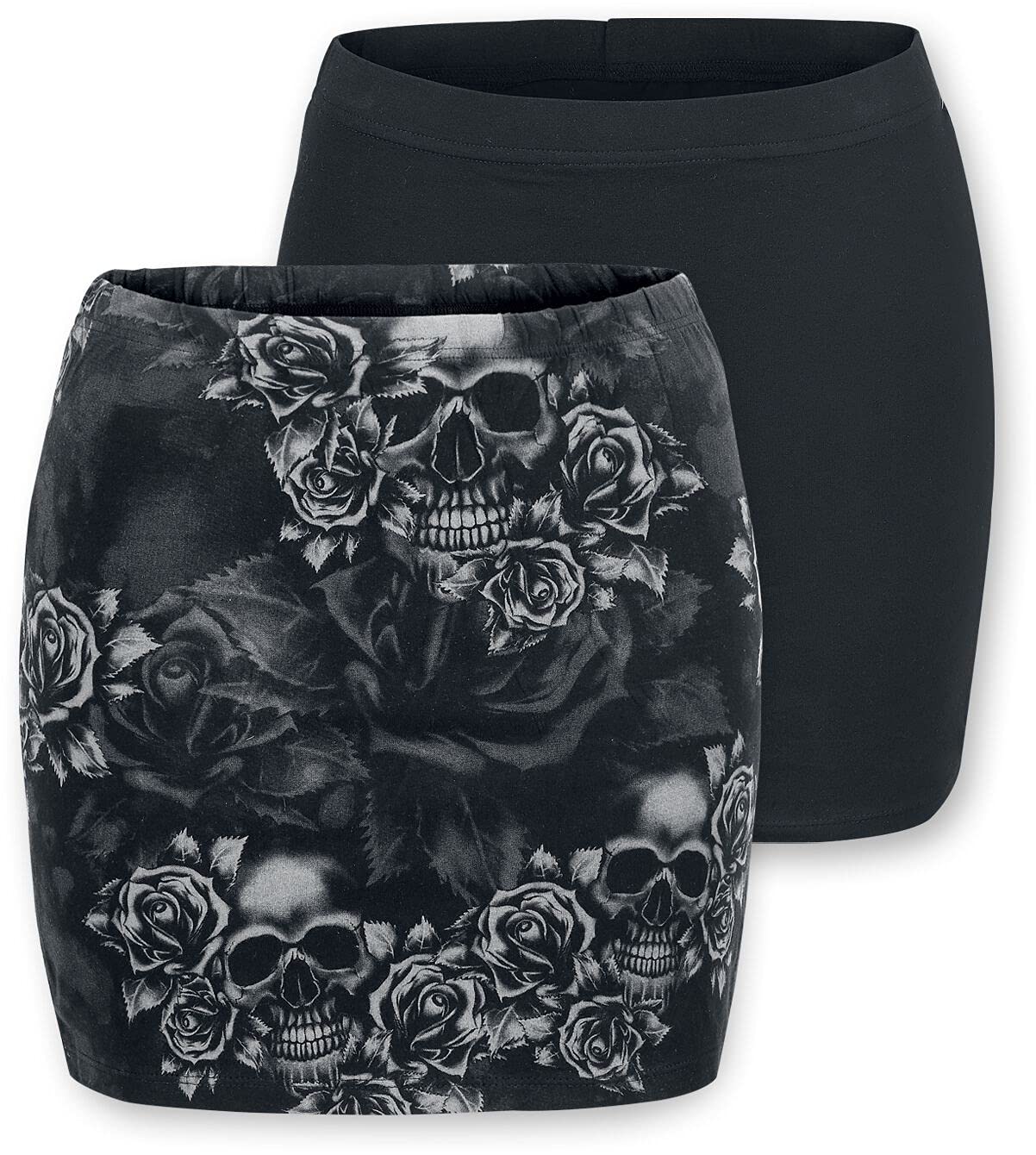 black-premium-by-emp-damen-rock-doppelpack-schwarz-grau-m image 1