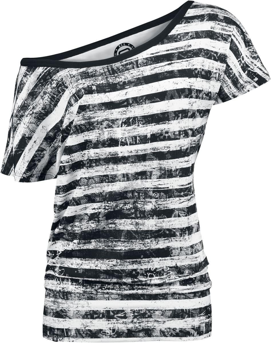 red-by-emp-schwarz-wei-es-basic-t-shirt-streifen-m image 1