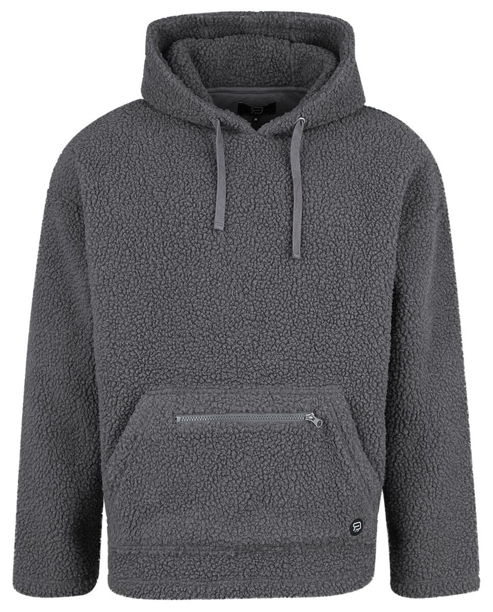 red-by-emp-grauer-kapuzenpullover-teddyfell-herren-hoodie image 1