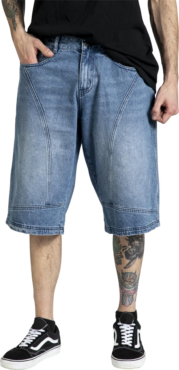 red-by-emp-blaue-baggy-shorts-herren-l-knielang image 2
