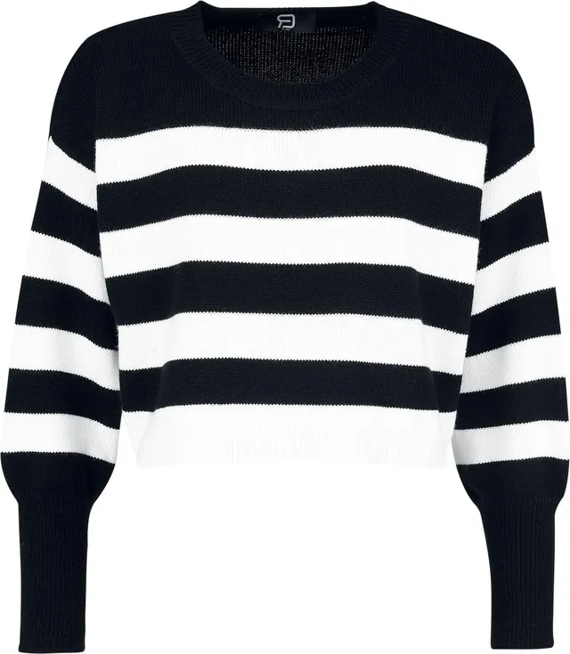 red-by-emp-pullover-strickpullover-schwarz-wei-damen-l image 1