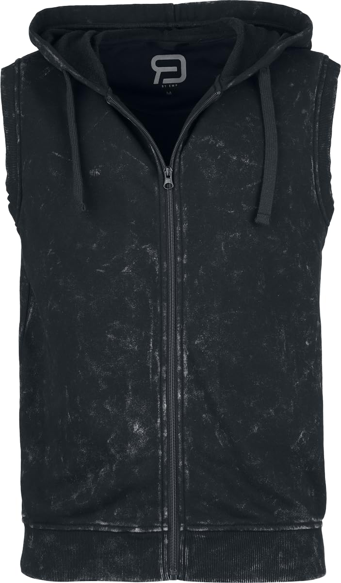 red-by-emp-herren-sweatweste-grau-meliert-kapuze-gr-m image 2
