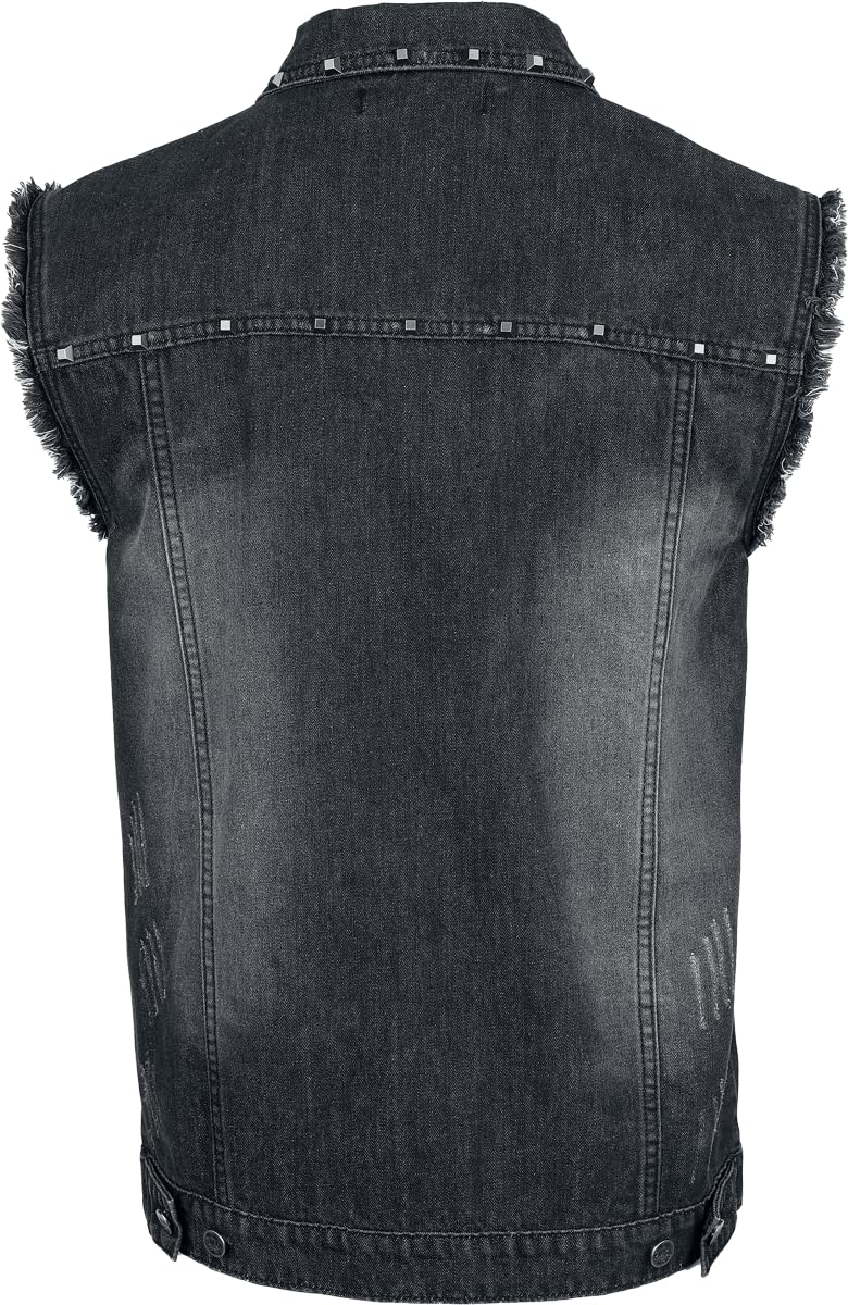 black-premium-herren-weste-schwarz-pyramidennieten image 2