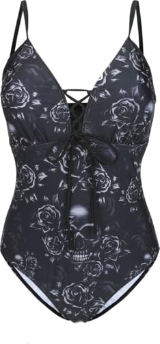 black-premium-by-emp-badeanzug-mit-schn-rung-und-rosen-schwarz image 6