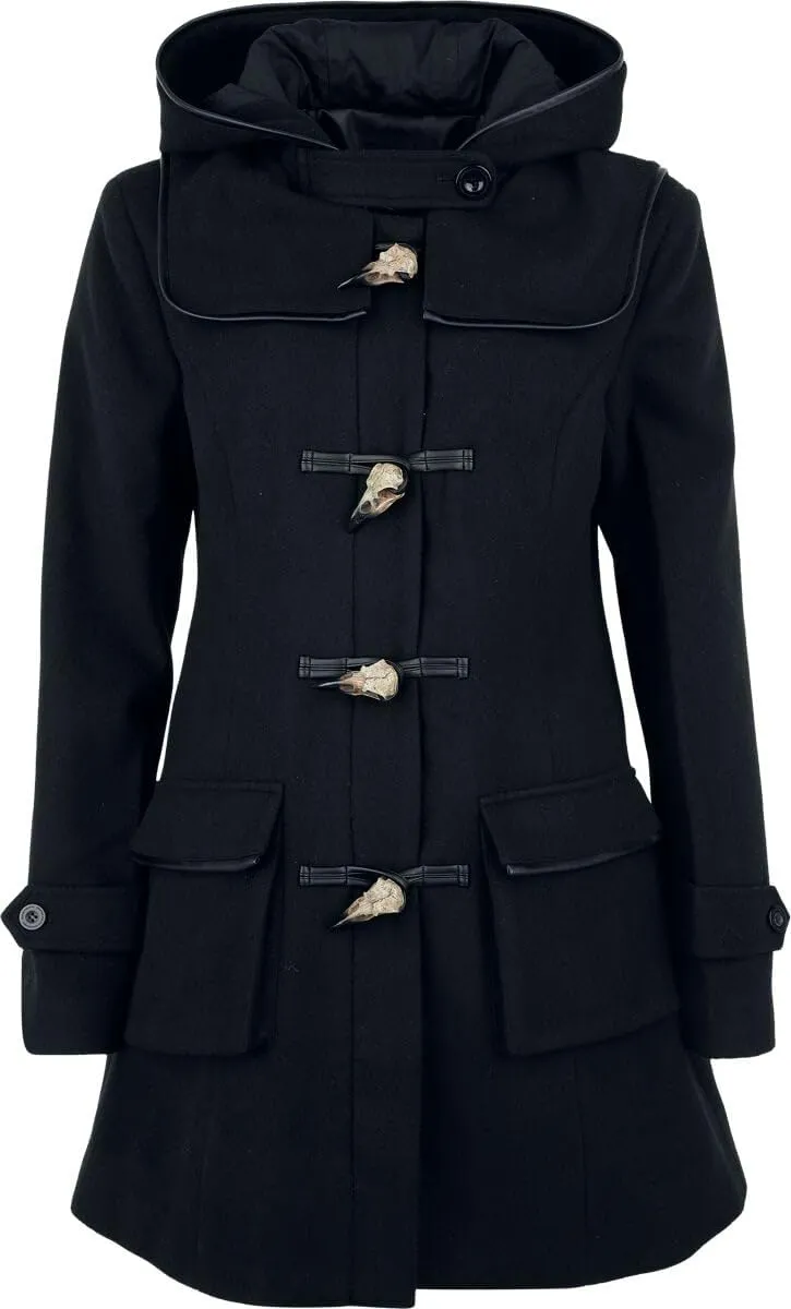 black-premium-by-emp-damen-mantel-schwarz-mit-kapuze-gr-e-m image 1
