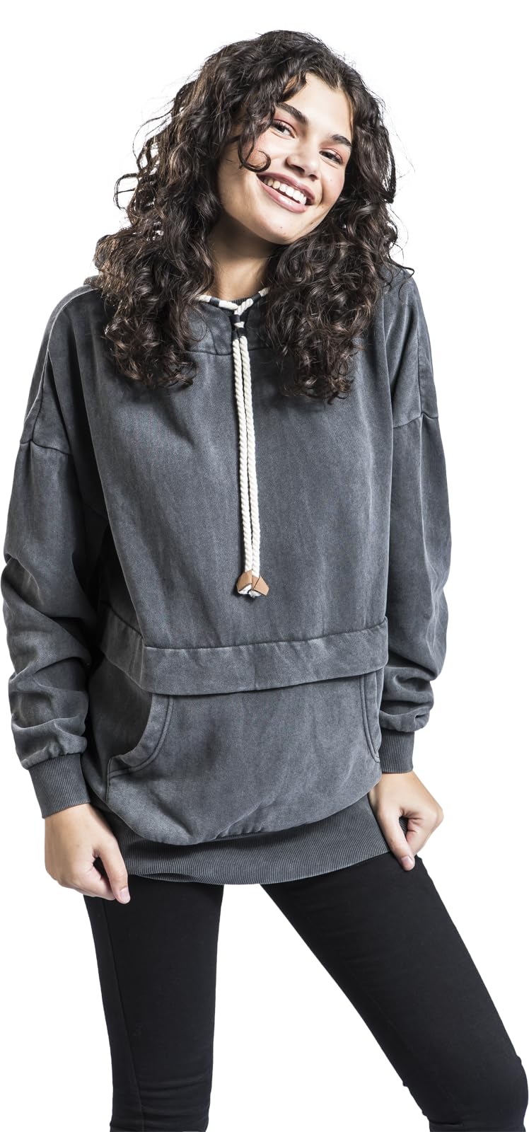 red-by-emp-dunkelgrauer-kapuzenpullover-fleece-damen-hoodie image 2