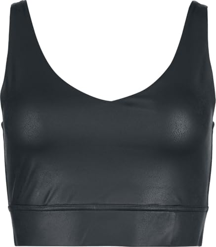 black-premium-essential-faux-leather-cropped-top-schwarz-m image 7