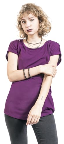 red-by-emp-basic-t-shirt-damen-lila-casual-shirt image 7