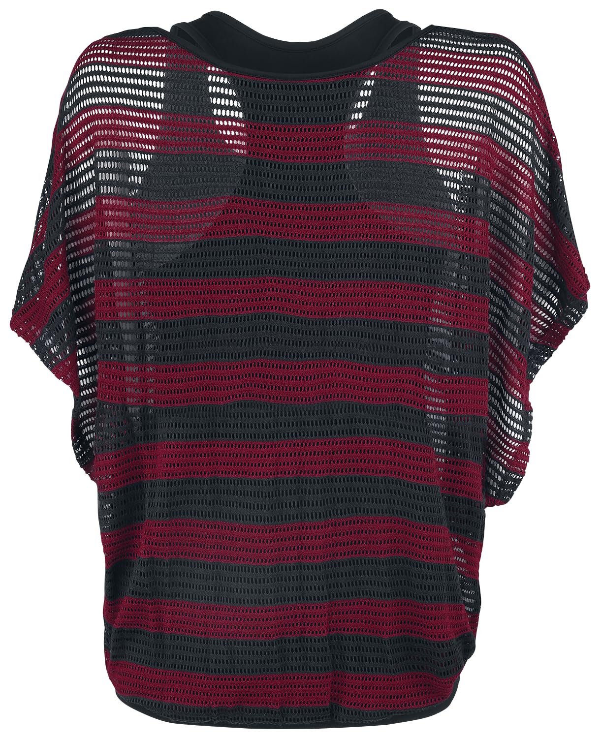 black-premium-by-emp-fledermaus-rmel-t-shirt-damen-rot-schwarz-mit-top image 3