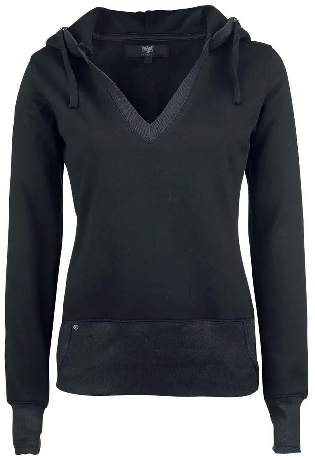 black-premium-damen-hoodie-schwarz-daumenl-cher-l image 1