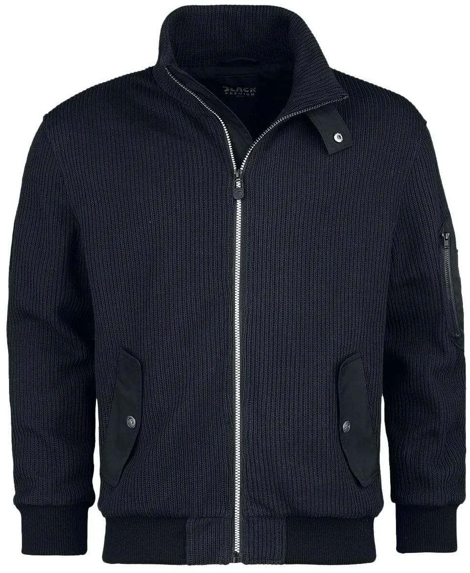 black-premium-by-emp-schwarze-bergangsjacke-strickoptik-herren image 1