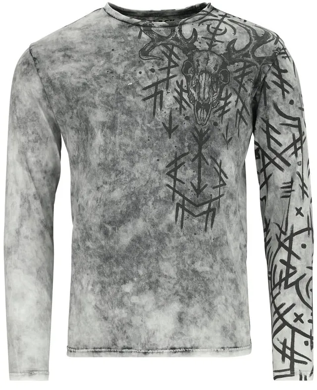 black-premium-by-emp-herren-langarmshirt-grau-runen-gr-m image 1