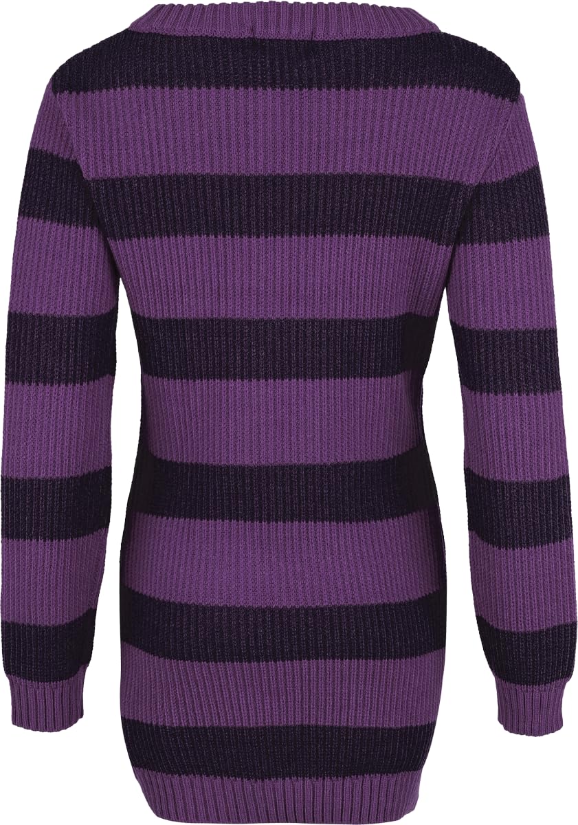 red-by-emp-damen-lila-strickpullover-gestreift-rundhals-l image 3