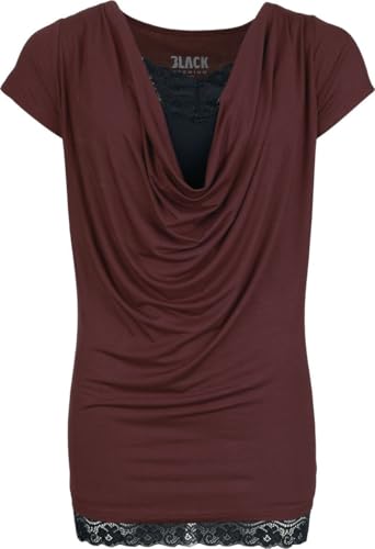 black-premium-by-emp-damen-2-in-1-t-shirt-bordeaux-top-schwarz image 7