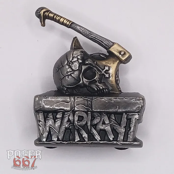 warrant-falling-down-3d-pin-metall-5-cm-antik-bronze-kupfer image 1