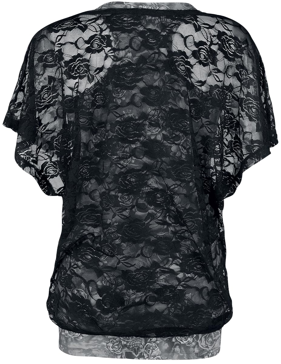 black-premium-by-emp-top-damen-grau-mit-schwarzem-spitzen-shirt image 2