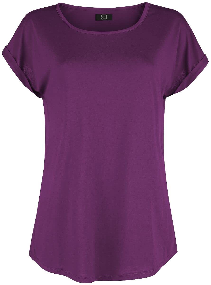 red-by-emp-basic-t-shirt-damen-lila-casual-shirt image 1