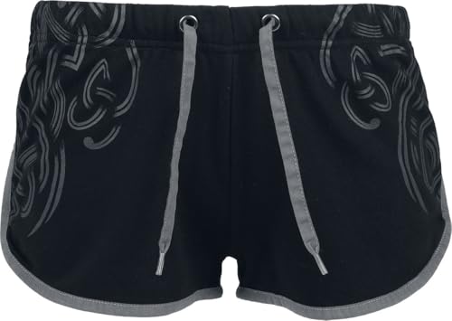 black-premium-damen-shorts-schwarz-knot-print image 7