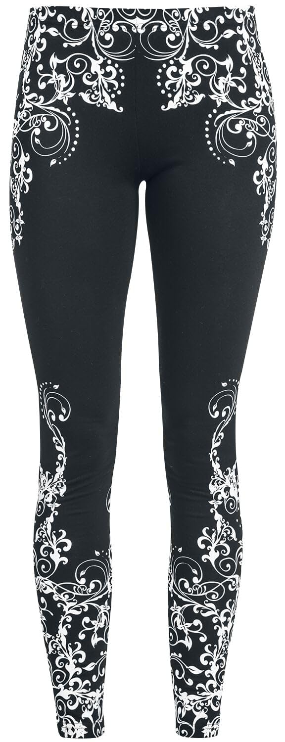 black-premium-leggings-hose-m-schwarz-mit-print image 1
