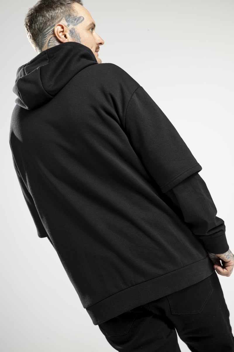 red-by-emp-kapuzenpullover-herren-hoodie-schwarz-k-ngurutasche-l image 8