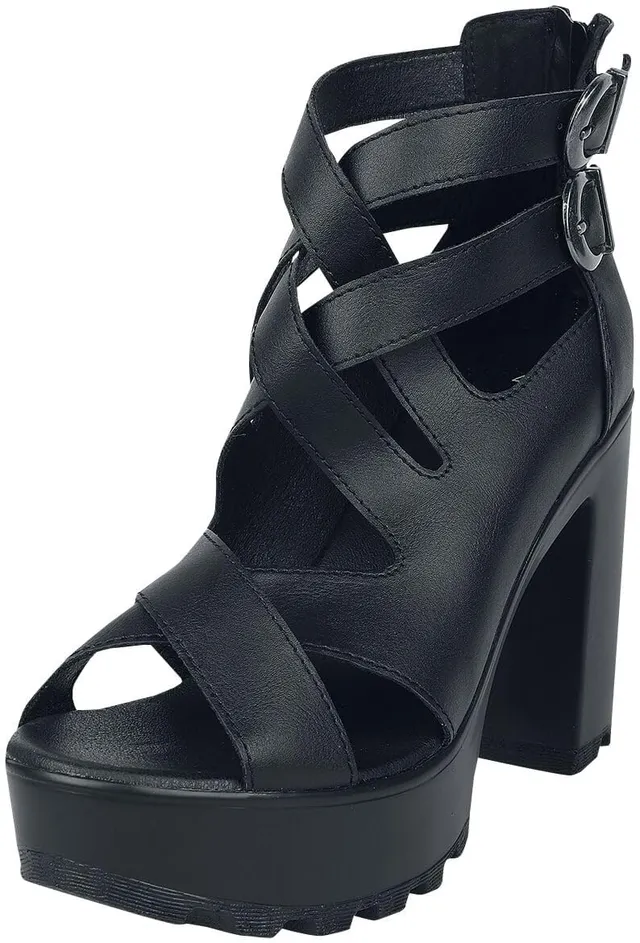 black-premium-high-heels-schwarz-riemen-damen-schuhe image 1