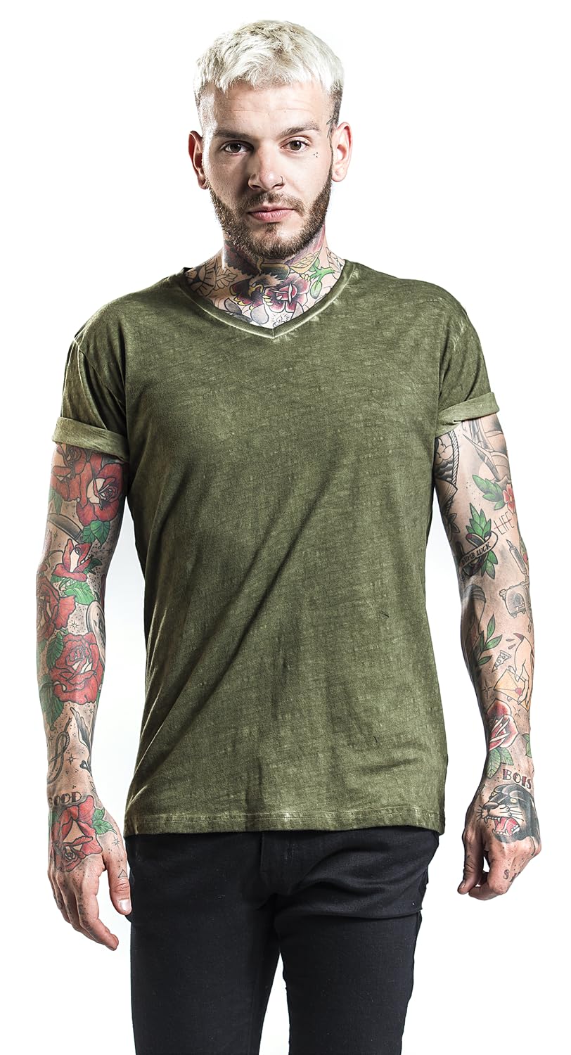 red-by-emp-basic-t-shirt-herren-oliv-gr-n-s image 2