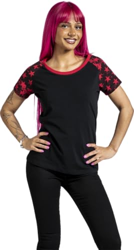 red-by-emp-t-shirts-damen-t-shirt-raglan-schwarz-rot-l image 7