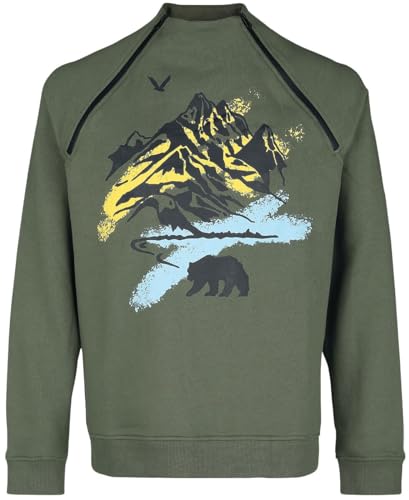 red-by-emp-pullover-herren-sweatshirt-oliv-reissverschluss image 5