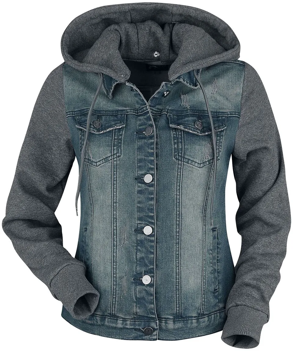 red-by-emp-damen-jeansjacke-blau-grau-abnehmbare-kapuze image 1