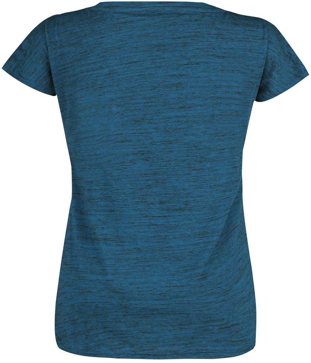 black-premium-by-emp-damen-t-shirt-blau-melange-gr-e-m image 2