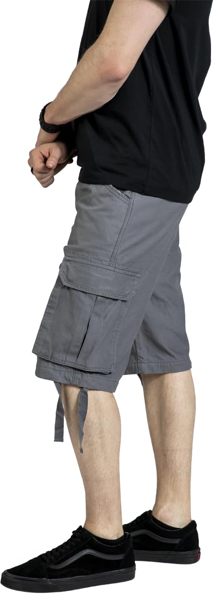 black-premium-army-vintage-shorts-hose-grau-herren image 7
