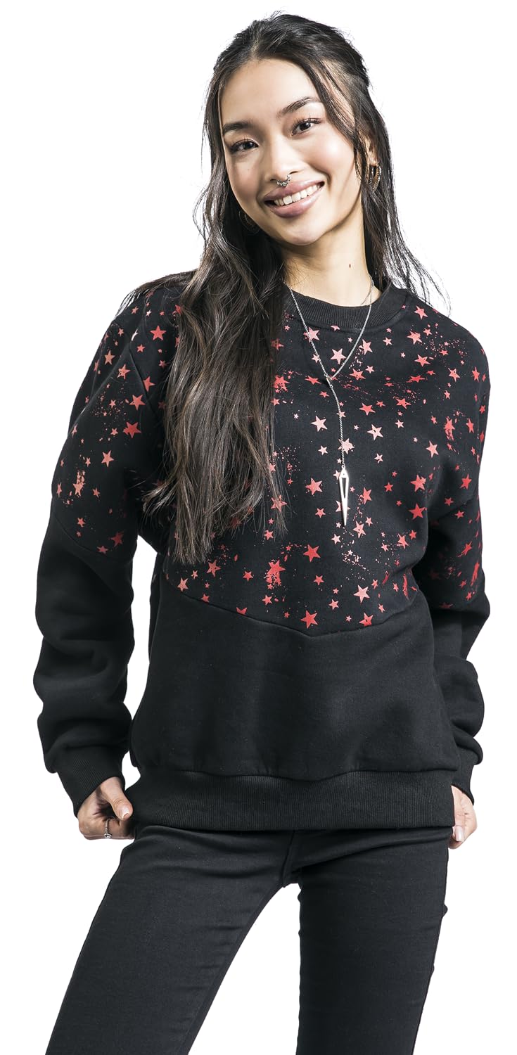 red-by-emp-sweatshirt-schwarz-sterne-damen-rockwear image 2