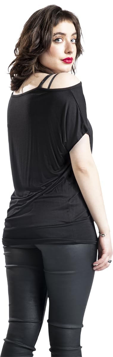 black-premium-by-emp-t-shirt-asymmetrisch-nieten-schwarz-damen image 5