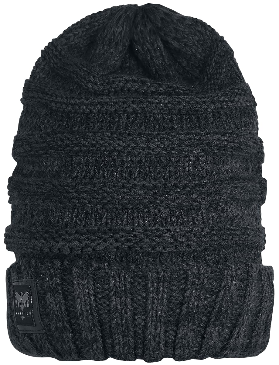 black-premium-beanie-unisex-m-tze-schwarz-grobstrick image 2
