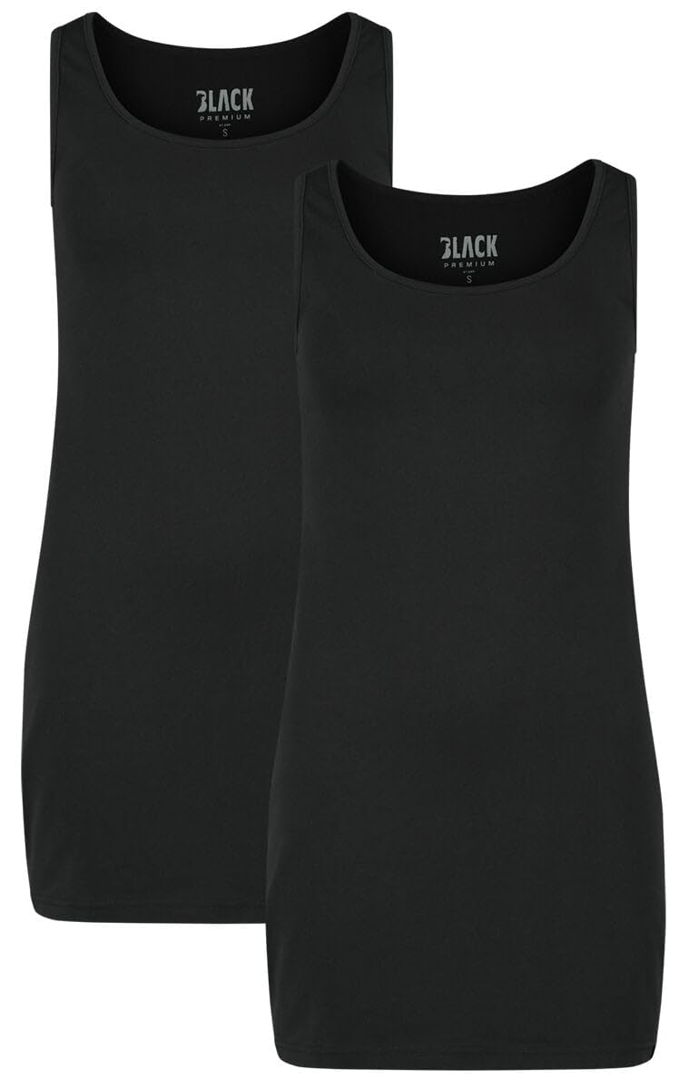 black-premium-by-emp-damen-basic-doppelpack-tops-schwarz-baumwolle image 1