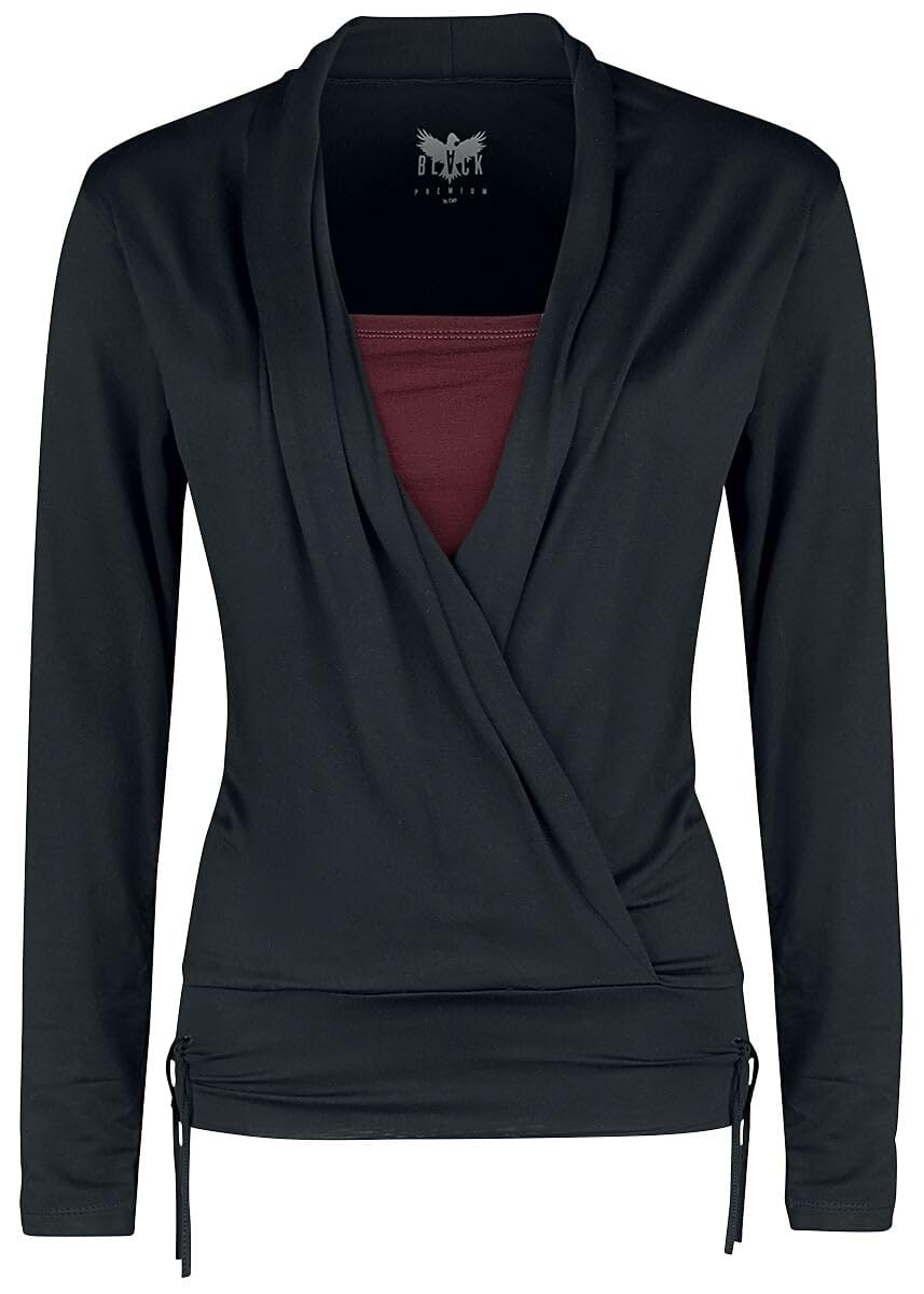 black-premium-by-emp-wickel-langarmshirt-damen-schwarz-m image 1