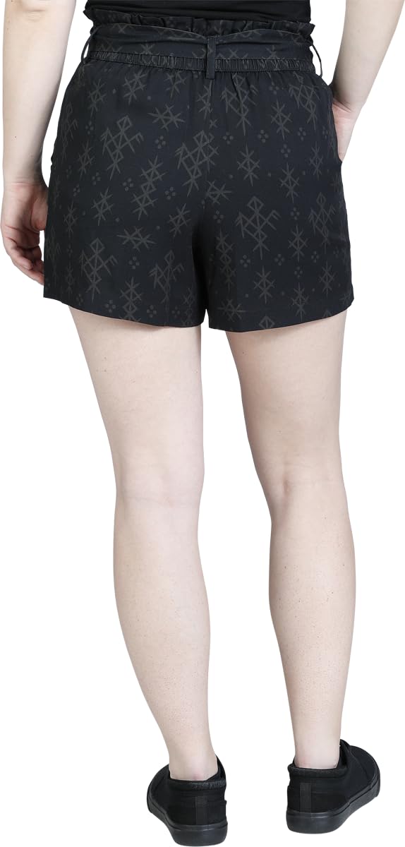 black-premium-shorts-allover-print-g-rtel-schwarz-damen image 6