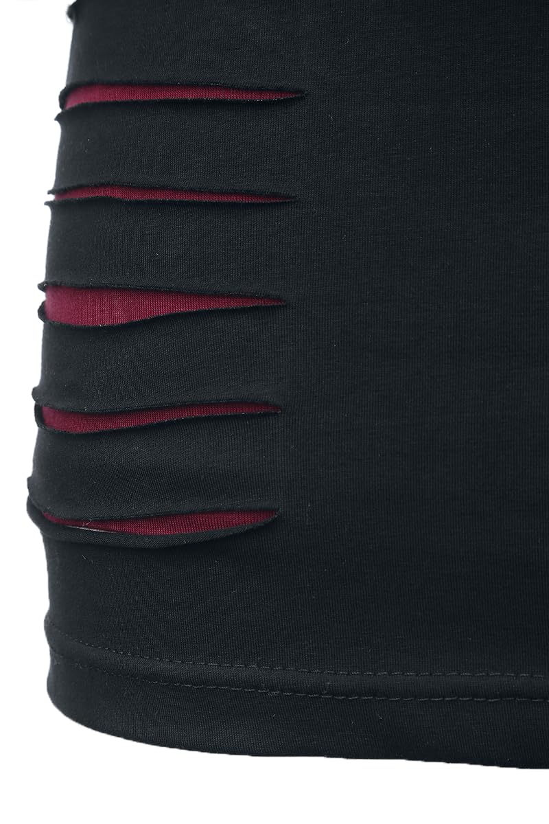 red-by-emp-kleid-damen-schwarz-rot-kurz-mit-cut-outs image 7