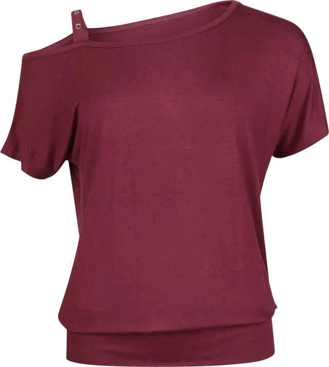 black-premium-damen-t-shirt-rot-weiter-ausschnitt image 1
