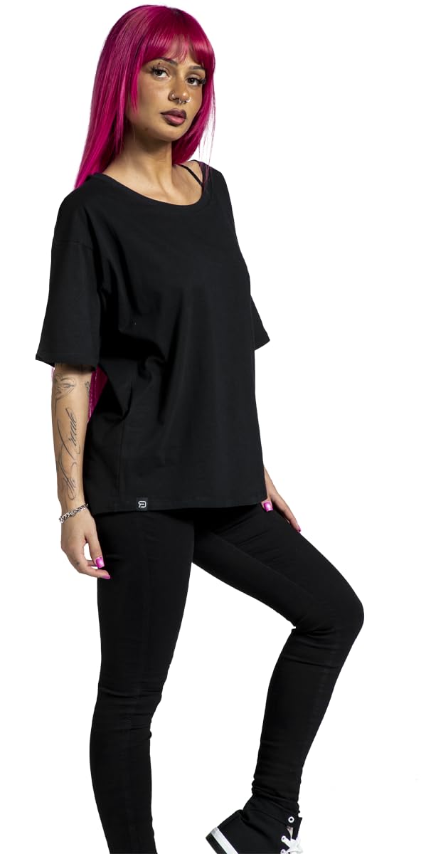 red-by-emp-damen-t-shirt-schwarz-basic-oversized image 2